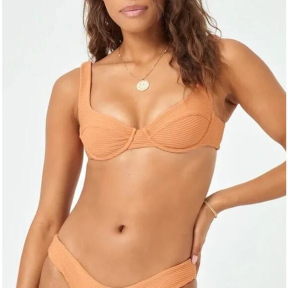 L*Space Eco Chic Repreve Nikita Bikini Top in Sienna Size Large NEW NWT - Picture 1 of 7